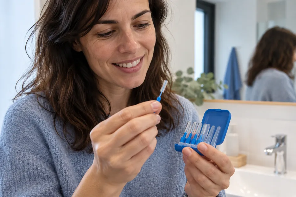 Cepillo interdental preparado para la limpieza entre dientes