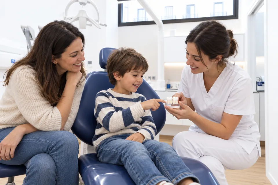 Explicación de los surcos de las muelas en una visita infantil